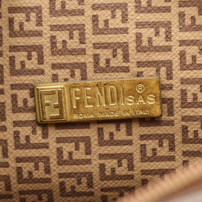 ズッキーノ ショルダーバッグ コーティングキャンバス レザー ベージュ グレーブラウン フェンディ バッグ FENDI