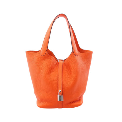 ピコタンロックMM オレンジミニアン ハンドバッグ トリヨンクレマンス オレンジ シルバー金具 K刻印 エルメス バッグ HERMES