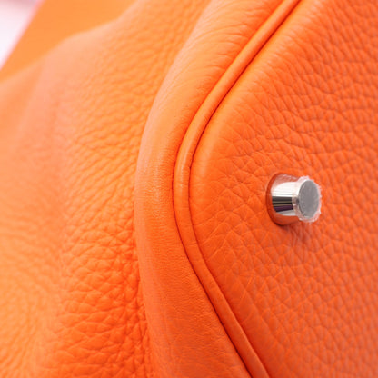 ピコタンロックMM オレンジミニアン ハンドバッグ トリヨンクレマンス オレンジ シルバー金具 K刻印 エルメス バッグ HERMES