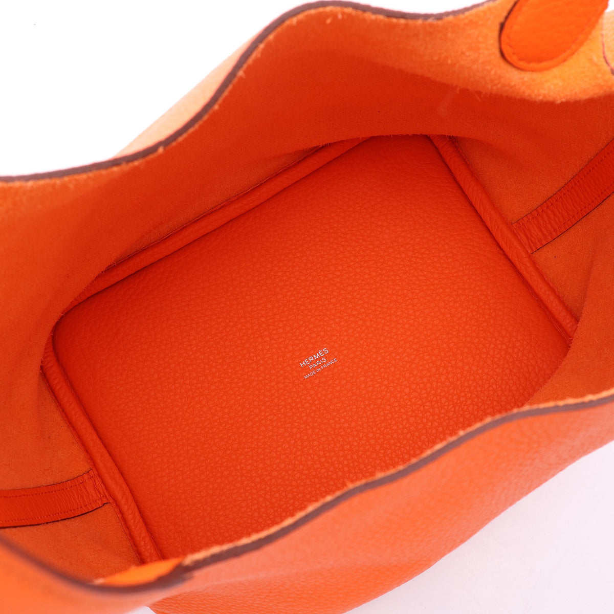 ピコタンロックMM オレンジミニアン ハンドバッグ トリヨンクレマンス オレンジ シルバー金具 K刻印 エルメス バッグ HERMES