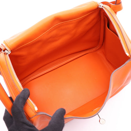 リンディ30 ショルダーバッグ エバーカラー オレンジ シルバー金具 A刻印 エルメス