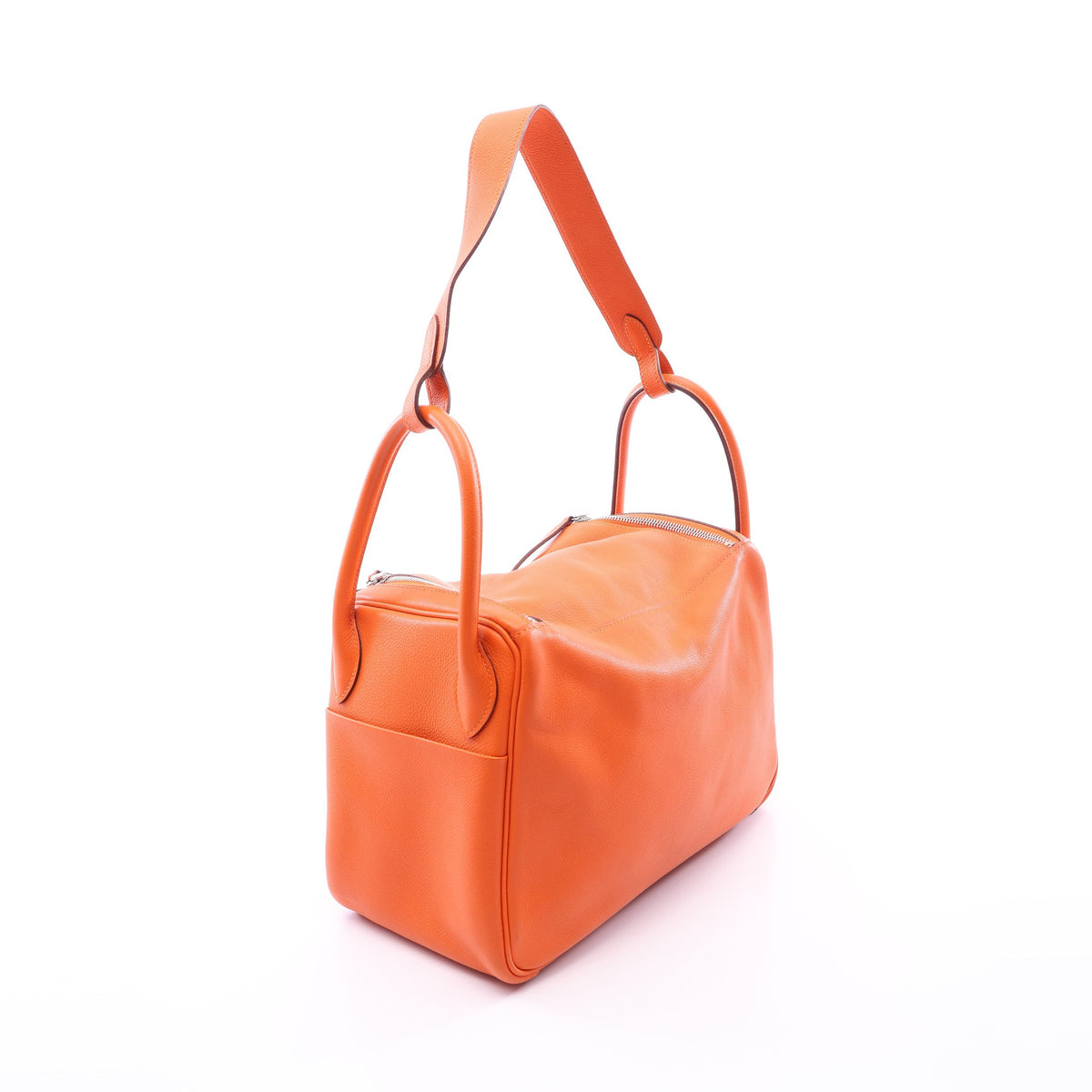 リンディ30 ショルダーバッグ エバーカラー オレンジ シルバー金具 A刻印 エルメス