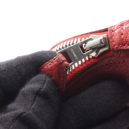 ボリード27 ルージュガランス 2WAY ハンドバッグ シェーブル レッド シルバー金具 □K刻印 エルメス