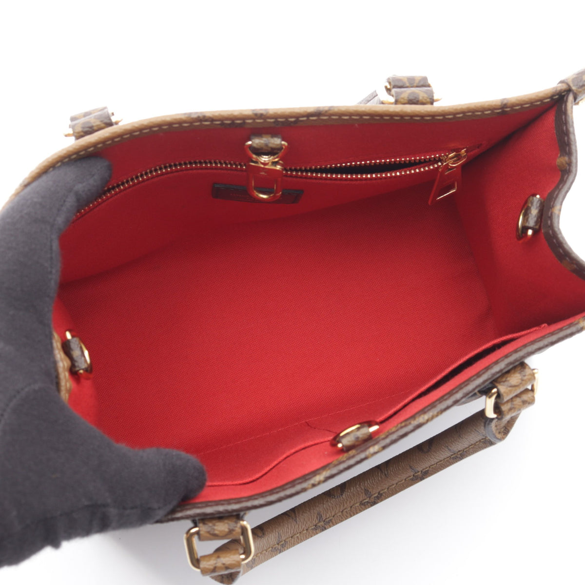 オンザゴーPM モノグラムジャイアント リバース 2WAY ハンドバッグ PVC ブラウン ベージュ ルイヴィトン バッグ LOUIS VUITTON