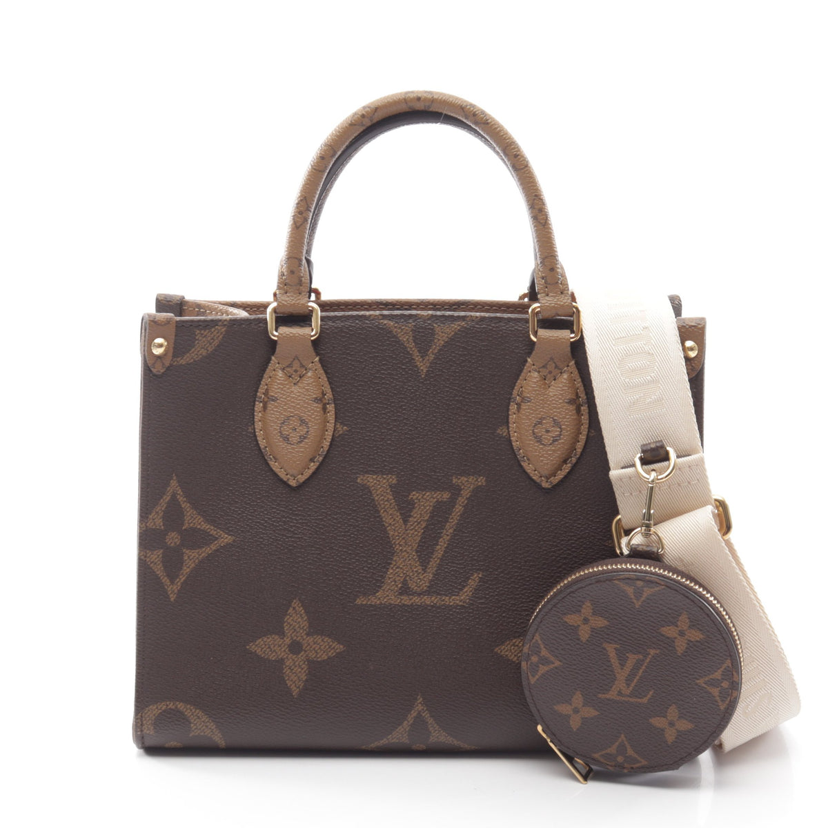 オンザゴーPM モノグラムジャイアント リバース 2WAY ハンドバッグ PVC ブラウン ベージュ ルイヴィトン バッグ LOUIS VUITTON