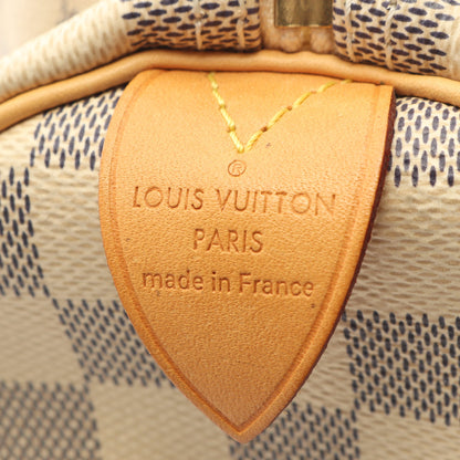 スピーディ バンドリエール 30 ダミエアズール ハンドバッグ PVC レザー ホワイト ルイヴィトン バッグ LOUIS VUITTON