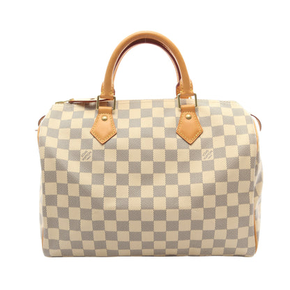 スピーディ バンドリエール 30 ダミエアズール ハンドバッグ PVC レザー ホワイト ルイヴィトン バッグ LOUIS VUITTON