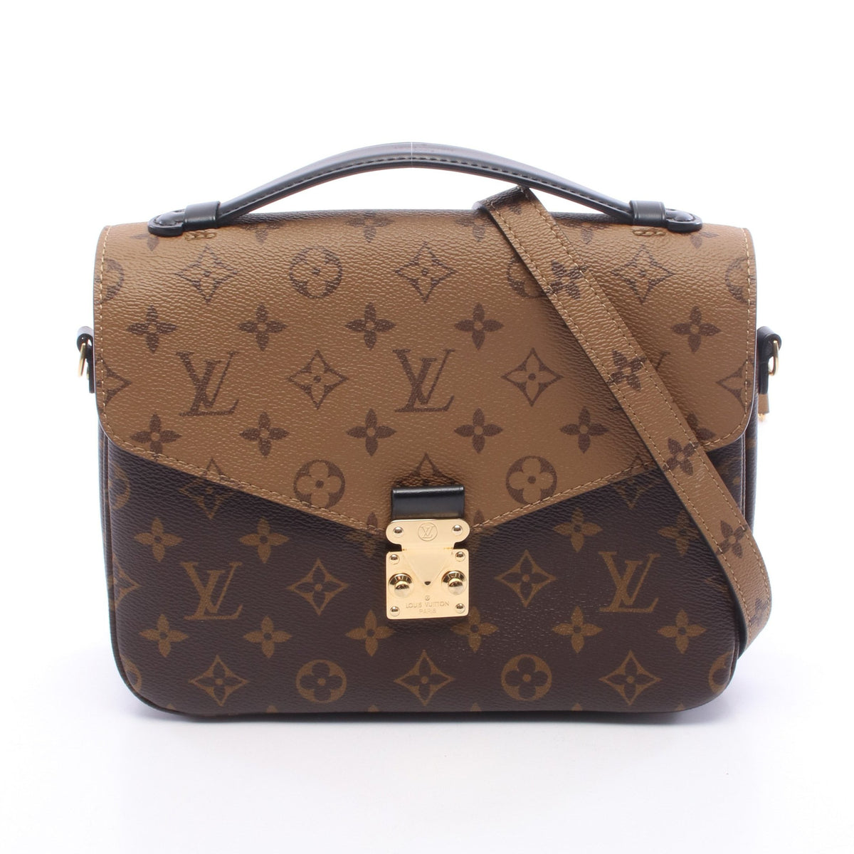 ポシェット メティス MM モノグラムリバース 2WAY ハンドバッグ PVC レザー ブラウン ブラック ルイヴィトン バッグ LOUIS VUITTON