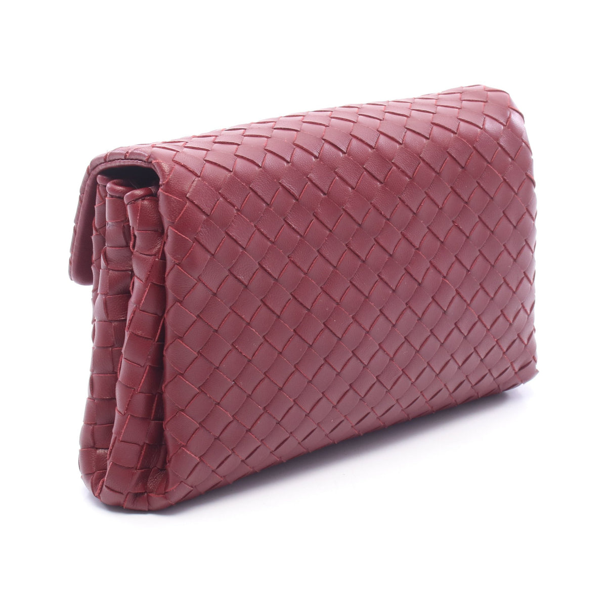 イントレチャート クラッチバッグ ラムスキン ボルドー ボッテガヴェネタ バッグ BOTTEGA VENETA