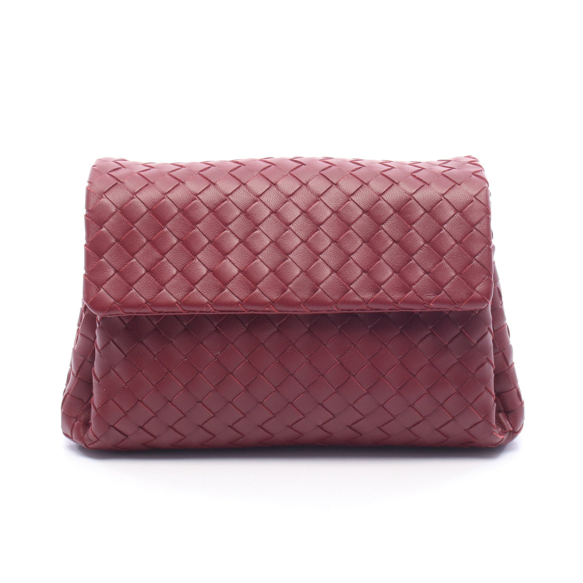 イントレチャート クラッチバッグ ラムスキン ボルドー ボッテガヴェネタ バッグ BOTTEGA VENETA