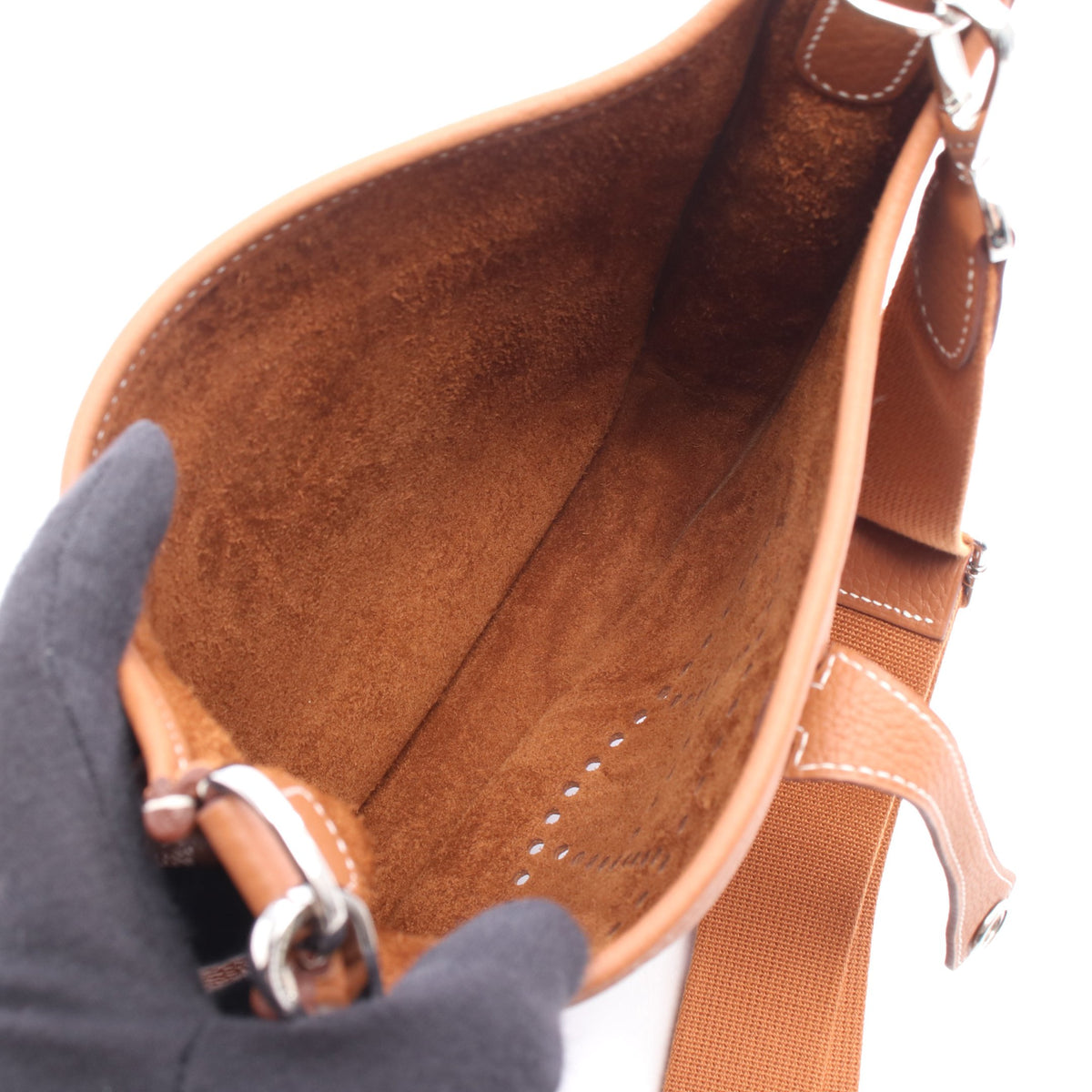 エヴリン23 ゴールド ショルダーバッグ トリヨンクレマンス ブラウン シルバー金具 K刻印 エルメス バッグ HERMES