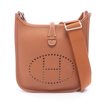 エヴリン23 ゴールド ショルダーバッグ トリヨンクレマンス ブラウン シルバー金具 K刻印 エルメス バッグ HERMES