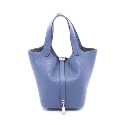 ピコタンロックPM ブルーブライトン ハンドバッグ トリヨンクレマンス ブルー シルバー金具 C刻印 エルメス バッグ HERMES