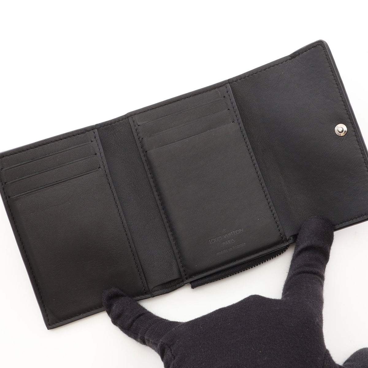 ポルトフォイユパイロット モノグラムトリヨン ノワール 三つ折り財布 レザー ブラック ルイヴィトン 財布・小物 LOUIS VUITTON