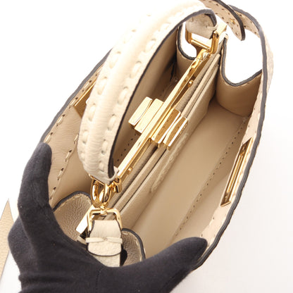 ピーカブー アイシーユー スモール セレリア ハンドバッグ レザー オフホワイト フェンディ バッグ FENDI