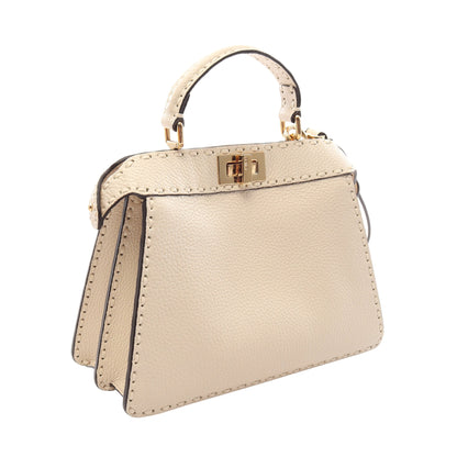 ピーカブー アイシーユー スモール セレリア ハンドバッグ レザー オフホワイト フェンディ バッグ FENDI