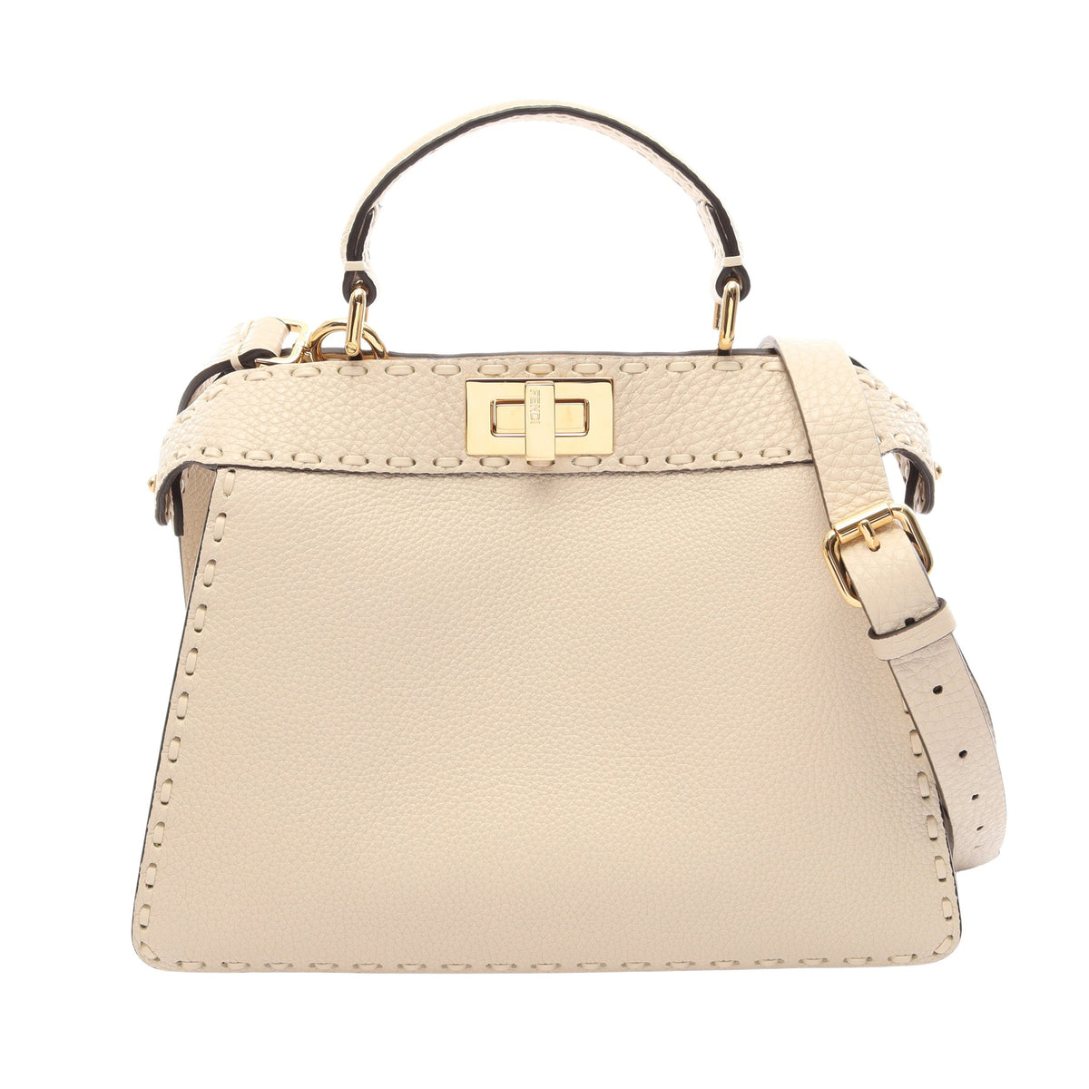 ピーカブー アイシーユー スモール セレリア ハンドバッグ レザー オフホワイト フェンディ バッグ FENDI