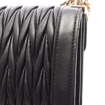 MATELASSE マテラッセ チェーンショルダーバッグ レザー ブラック ミュウミュウ バッグ miu miu