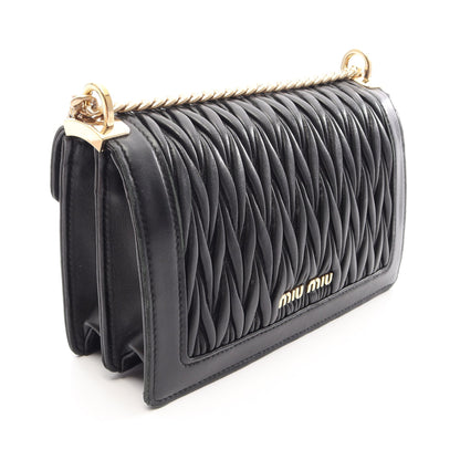 MATELASSE マテラッセ チェーンショルダーバッグ レザー ブラック ミュウミュウ バッグ miu miu