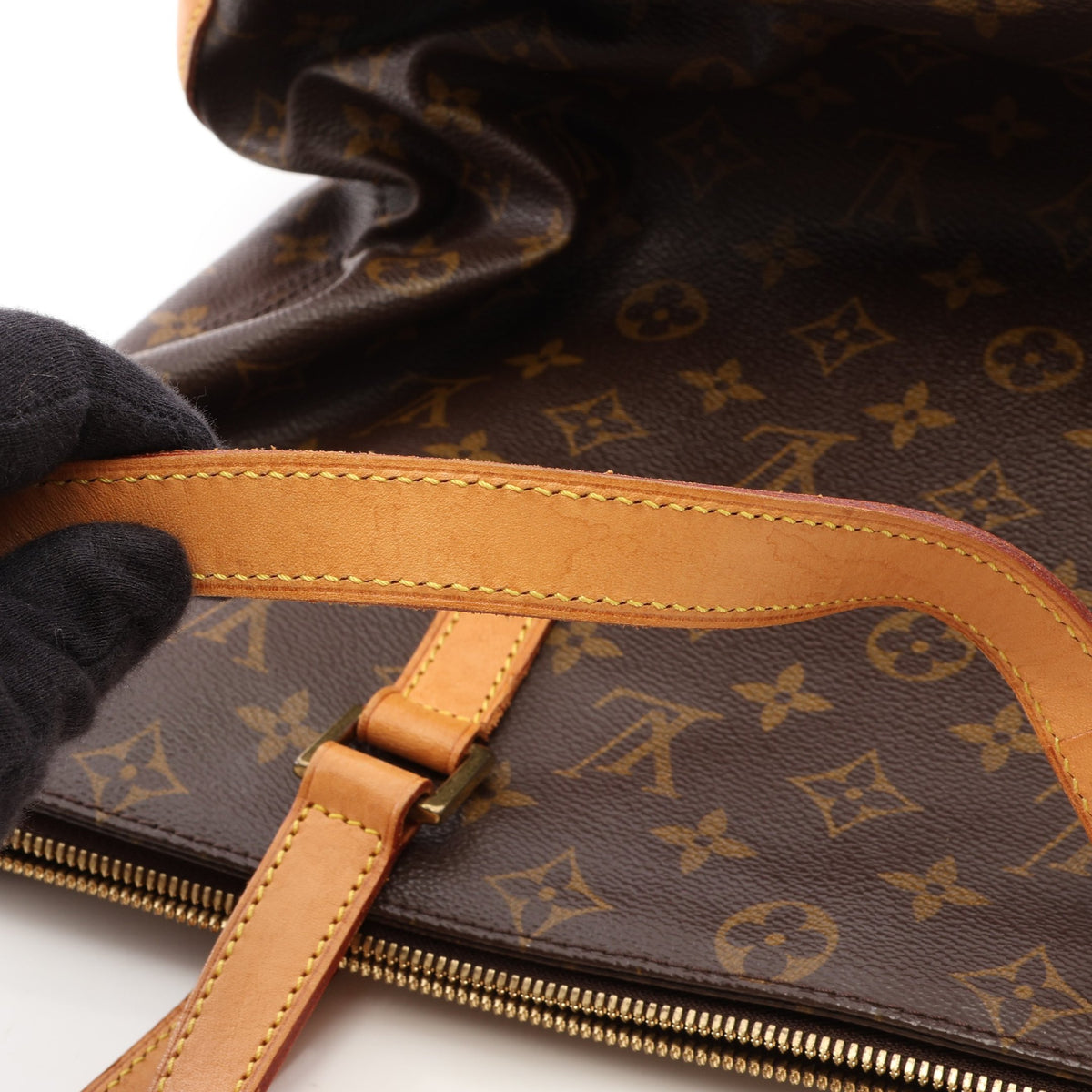 カバメゾ モノグラム ショルダーバッグ トートバッグ PVC レザー ブラウン ルイヴィトン バッグ LOUIS VUITTON