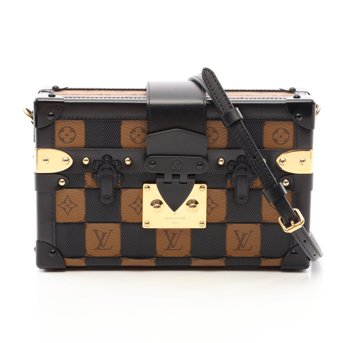 プティット マル モノグラムリバース ショルダーバッグ PVC レザー ブラウン ブラック ルイヴィトン バッグ LOUIS VUITTON