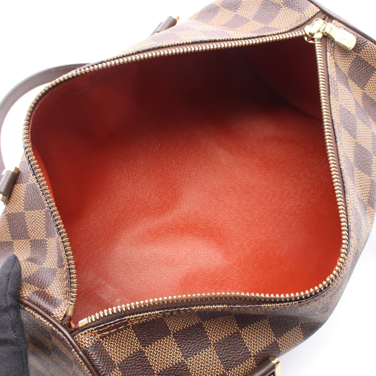 パピヨン30 ダミエエベヌ ハンドバッグ PVC レザー ブラウン ルイヴィトン バッグ LOUIS VUITTON