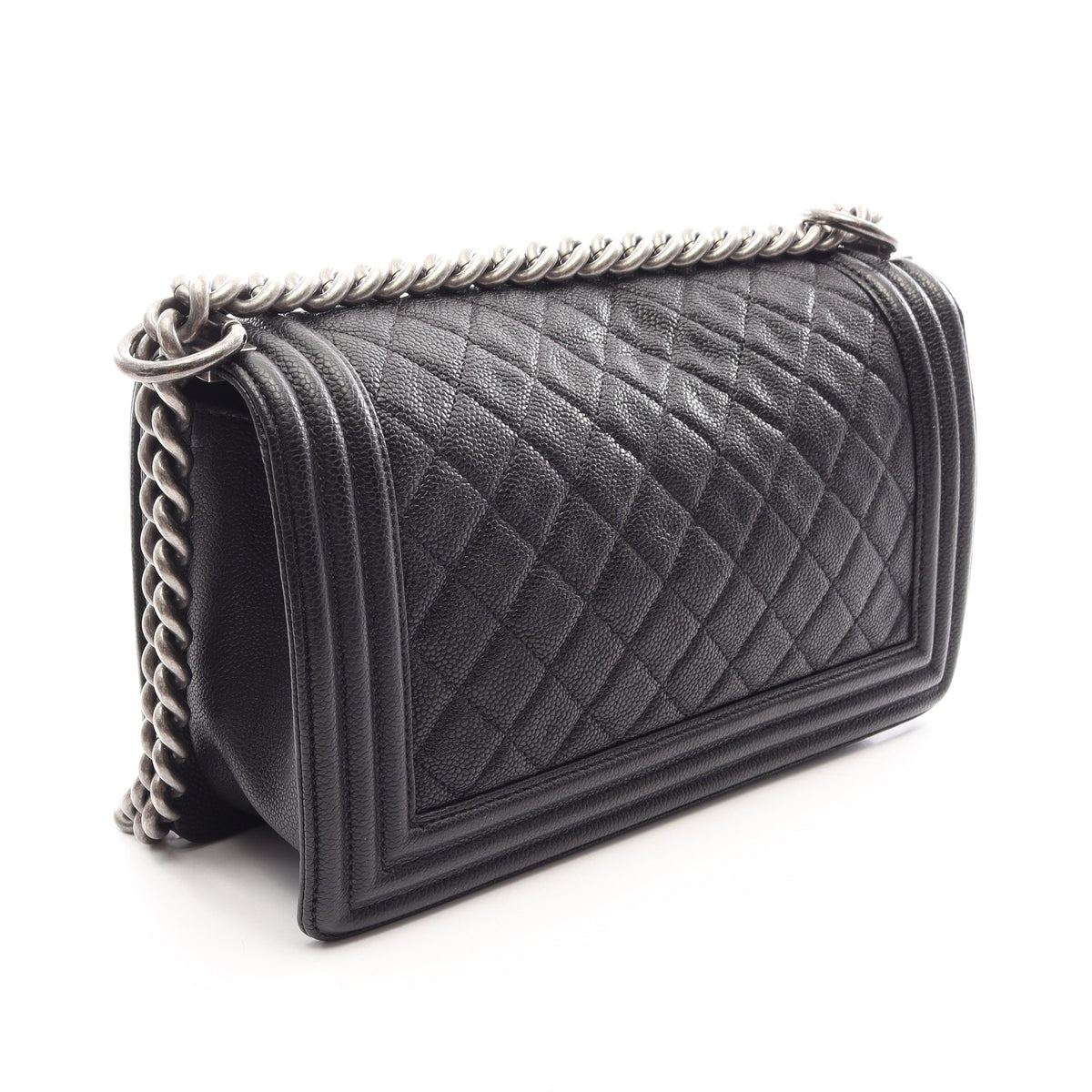 ボーイシャネル チェーンショルダーバッグ キャビアスキン ブラック シルバー金具 シャネル バッグ CHANEL