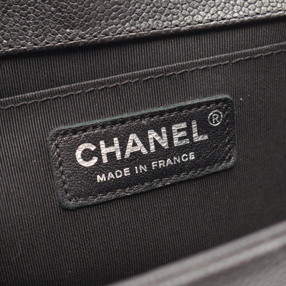ボーイシャネル チェーンショルダーバッグ キャビアスキン ブラック シルバー金具 シャネル バッグ CHANEL