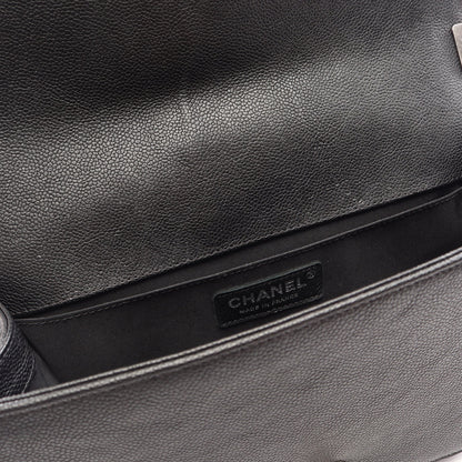 ボーイシャネル チェーンショルダーバッグ キャビアスキン ブラック シルバー金具 シャネル バッグ CHANEL