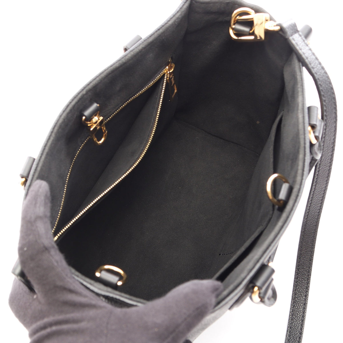 オンザゴーPM モノグラムアンプラント ノワール 2WAY ハンドバッグ レザー ブラック ルイヴィトン バッグ LOUIS VUITTON