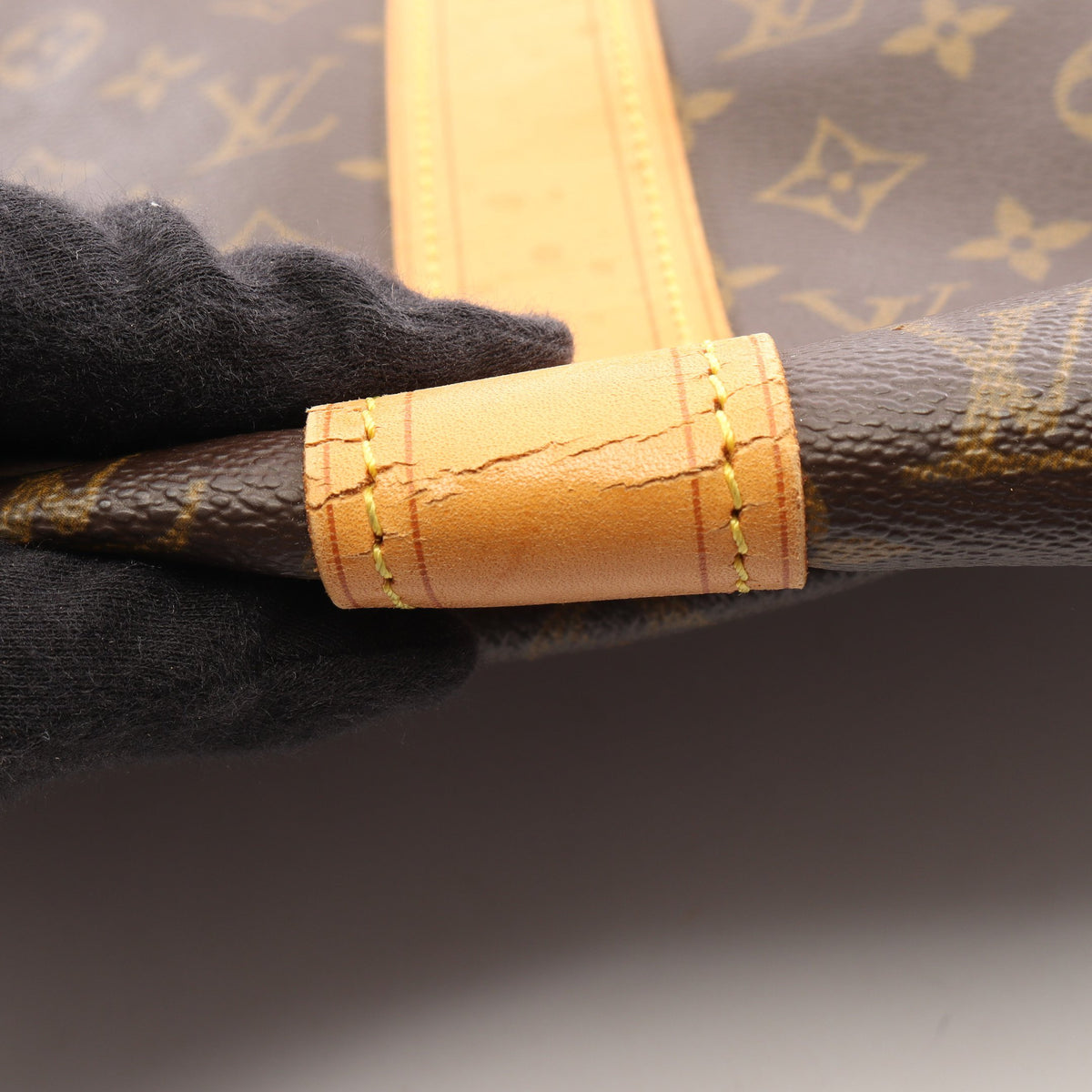 サックポロション モノグラム 2WAY ボストンバッグ PVC レザー ブラウン ルイヴィトン バッグ LOUIS VUITTON