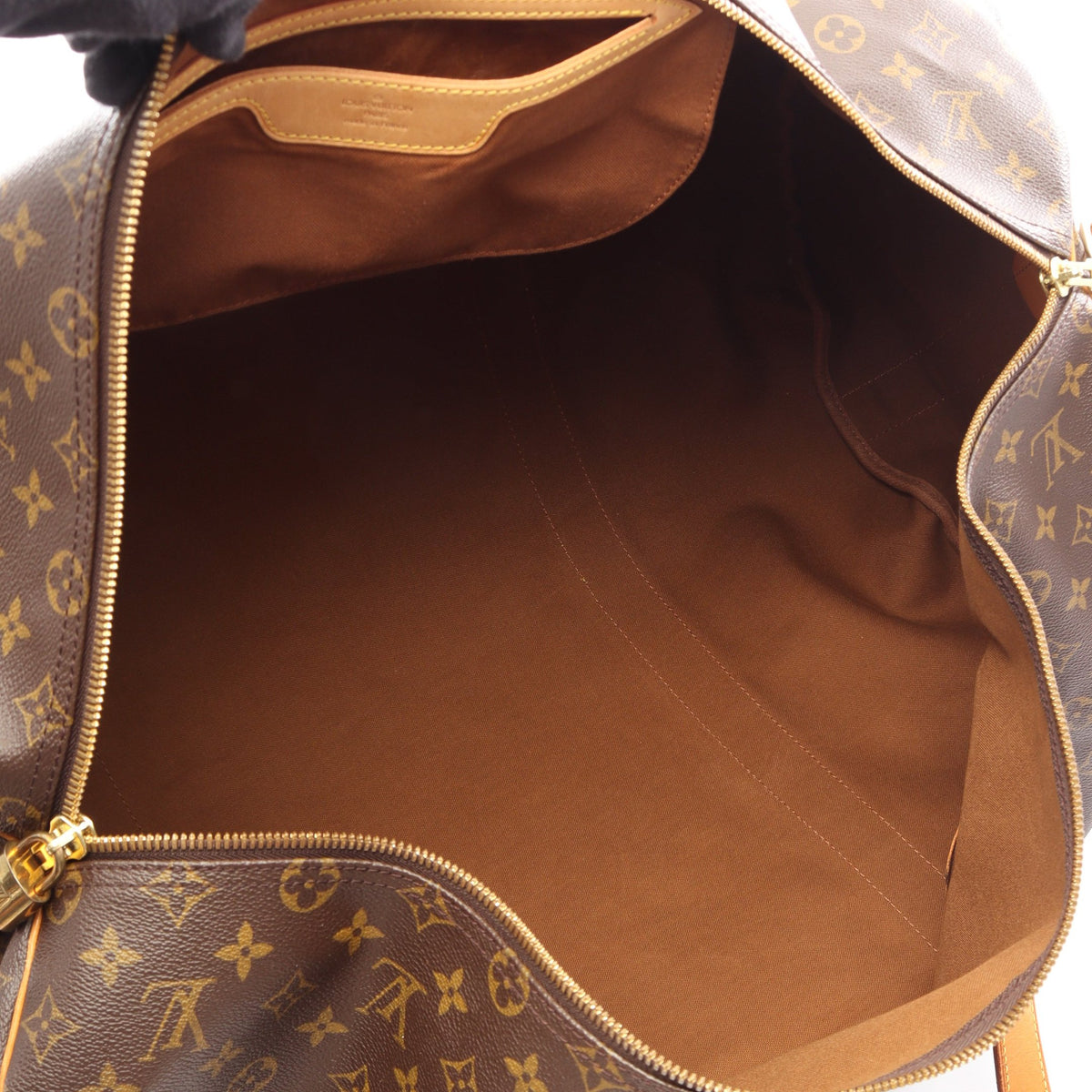 サックポロション モノグラム 2WAY ボストンバッグ PVC レザー ブラウン ルイヴィトン バッグ LOUIS VUITTON