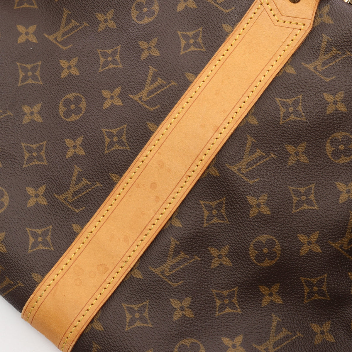 サックポロション モノグラム 2WAY ボストンバッグ PVC レザー ブラウン ルイヴィトン バッグ LOUIS VUITTON