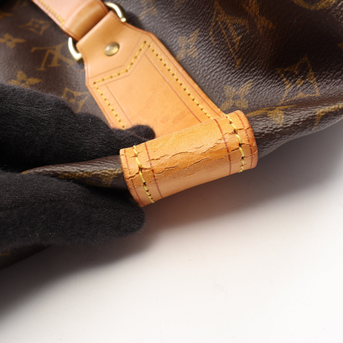 サックポロション モノグラム 2WAY ボストンバッグ PVC レザー ブラウン ルイヴィトン バッグ LOUIS VUITTON