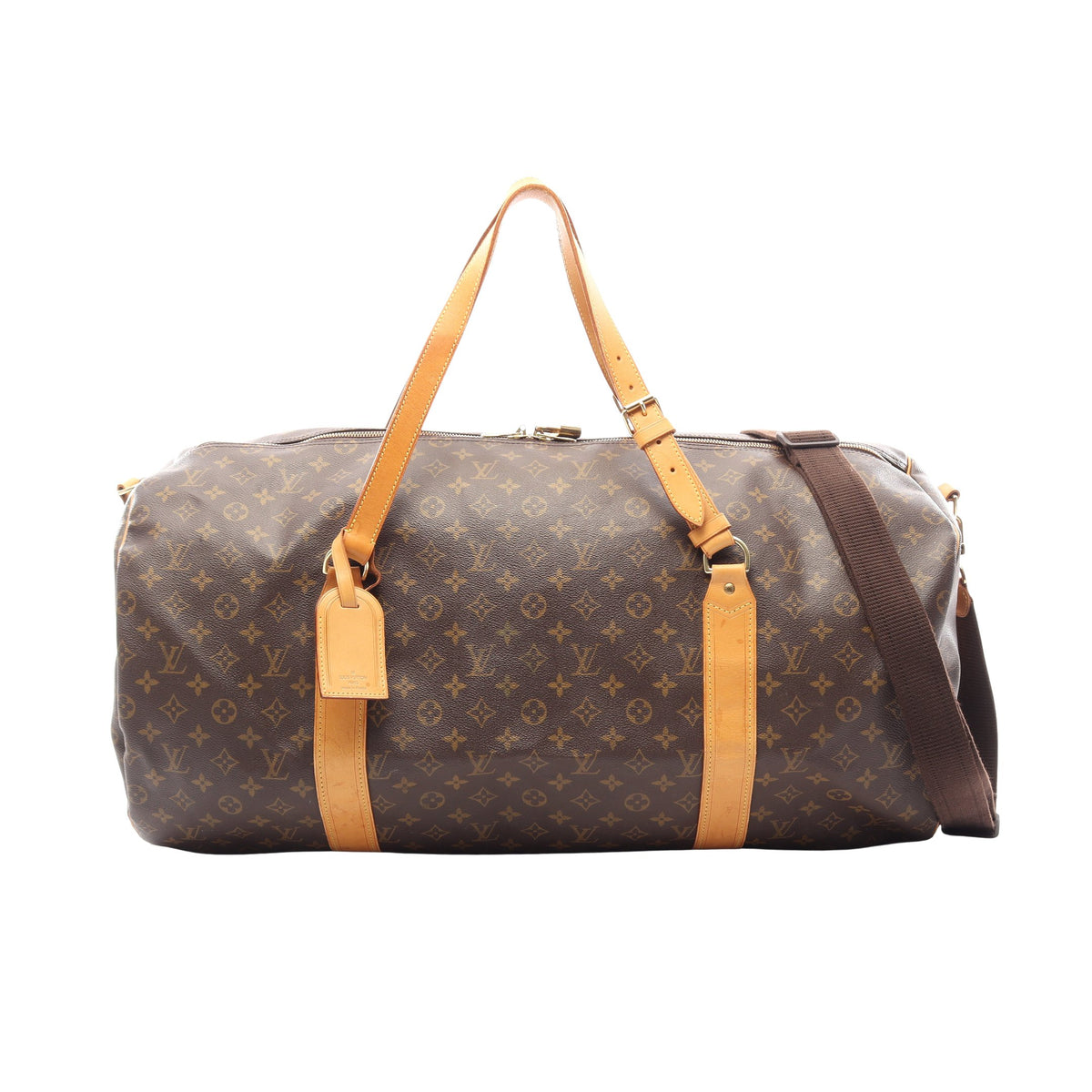 サックポロション モノグラム 2WAY ボストンバッグ PVC レザー ブラウン ルイヴィトン バッグ LOUIS VUITTON