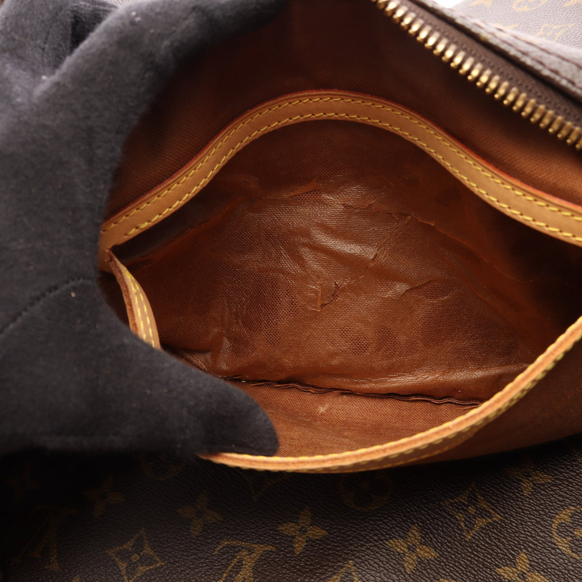 サックポロション モノグラム 2WAY ボストンバッグ PVC レザー ブラウン ルイヴィトン バッグ LOUIS VUITTON