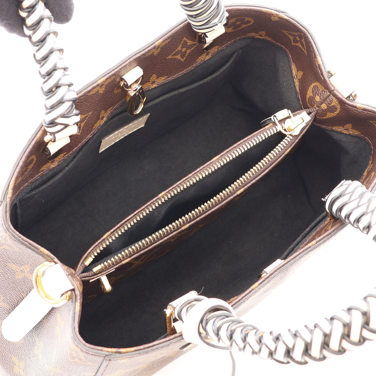モンテーニュBB モノグラム 2WAY ハンドバッグ PVC レザー ブラウン アイボリー ブラック ルイヴィトン バッグ LOUIS VUITTON
