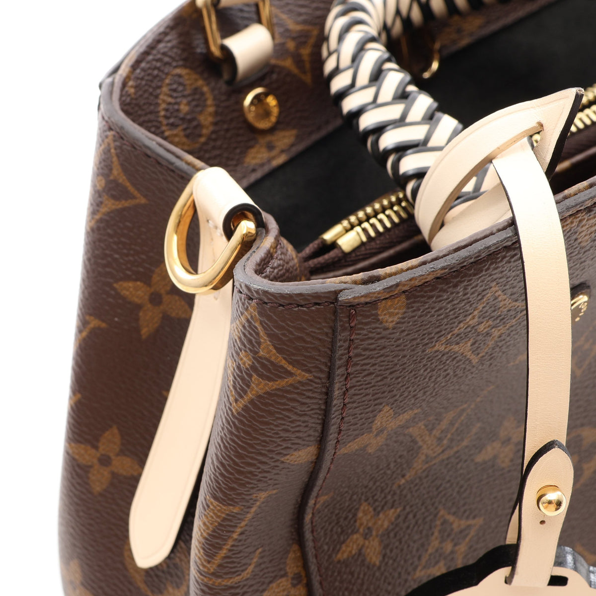 モンテーニュBB モノグラム 2WAY ハンドバッグ PVC レザー ブラウン アイボリー ブラック ルイヴィトン バッグ LOUIS VUITTON