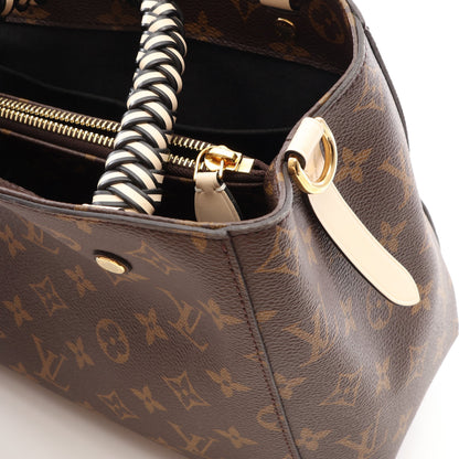モンテーニュBB モノグラム 2WAY ハンドバッグ PVC レザー ブラウン アイボリー ブラック ルイヴィトン バッグ LOUIS VUITTON