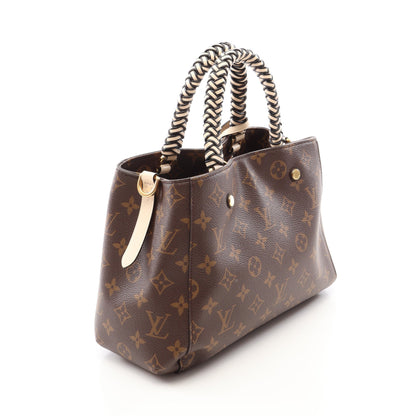 モンテーニュBB モノグラム 2WAY ハンドバッグ PVC レザー ブラウン アイボリー ブラック ルイヴィトン バッグ LOUIS VUITTON