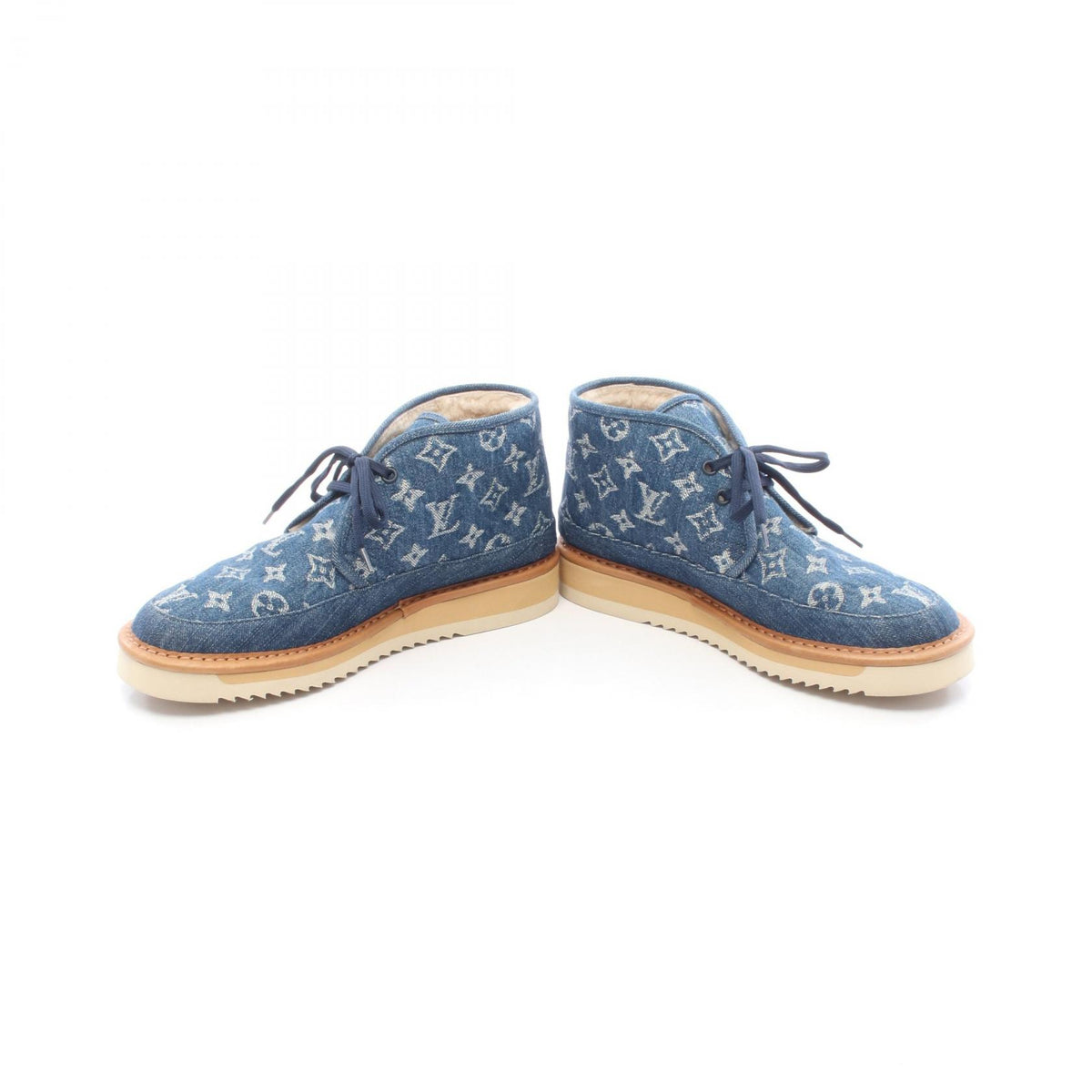 ルイ・ヴィトン LOUIS VUITTON × NIGO コージー ライン モノグラムデニム ブーツ ブルー系
