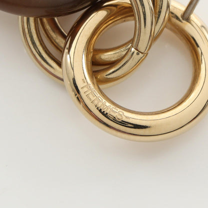 エルメス ユリディスPM ピアス ブラウン系 ゴールド系