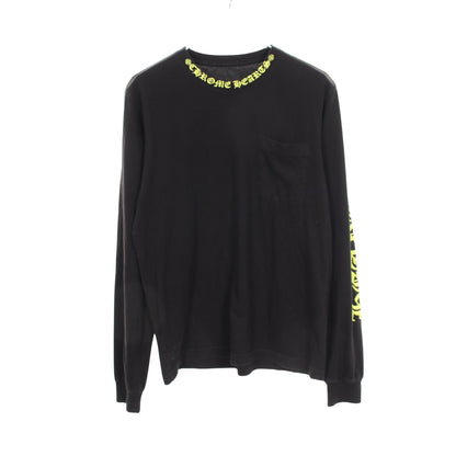 ネックロゴ アームロゴ ポケット付き 長袖Tシャツ コットン ブラック クロムハーツ トップス Chrome Hearts