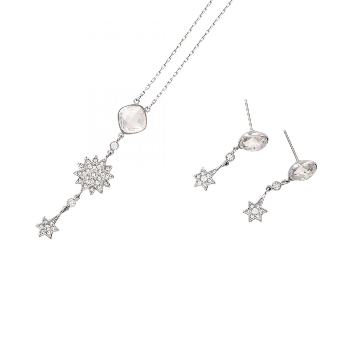 スワロフスキー Scintillate スパークリング 2点セット イヤリング ネックレス シルバー系 クリア系 アクセサリー SWAROVSKI