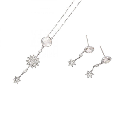 スワロフスキー Scintillate スパークリング 2点セット イヤリング ネックレス シルバー系 クリア系 アクセサリー SWAROVSKI
