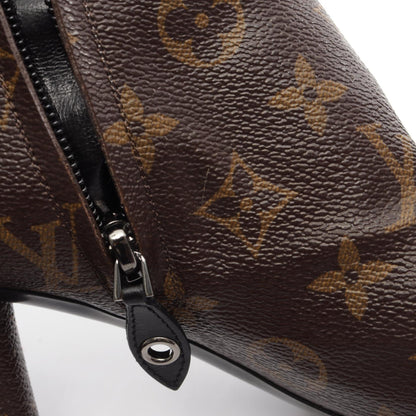 ルイ・ヴィトン シルエットライン フラワーヒール モノグラム アンクル ブーツ ブラウン系 シューズ LOUIS VUITTON