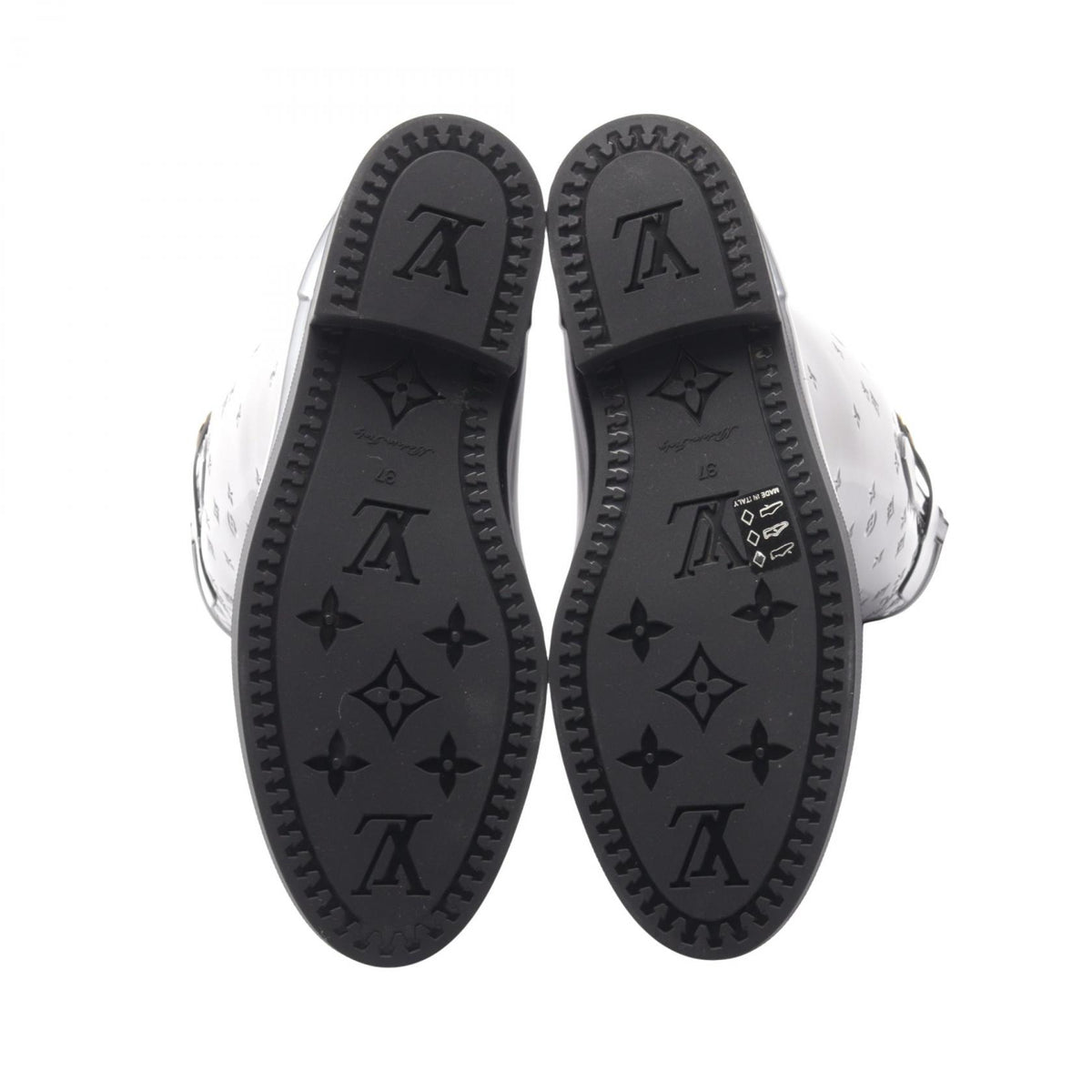 ルイ・ヴィトン ドロップスライン モノグラム ロング レインブーツ レインシューズ ブラック系 シューズ LOUIS VUITTON