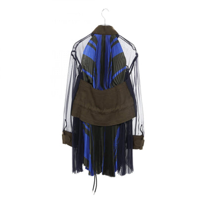 サカイ 異素材ドッキング ロングシャツ その他トップス カーキ系 ネイビー系 マルチカラー トップス SACAI