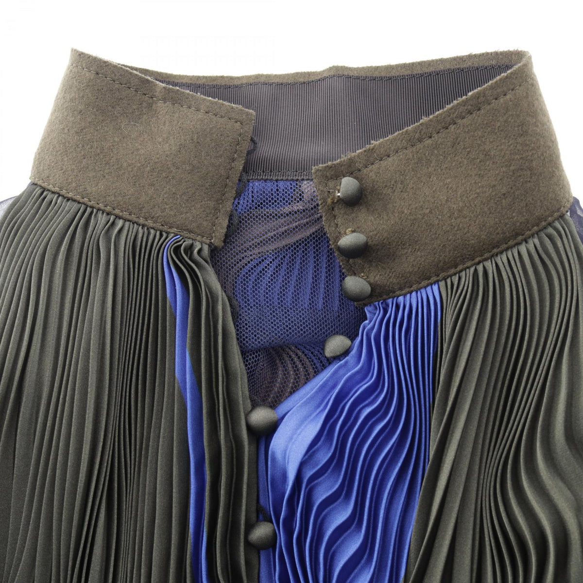 サカイ 異素材ドッキング ロングシャツ その他トップス カーキ系 ネイビー系 マルチカラー トップス SACAI