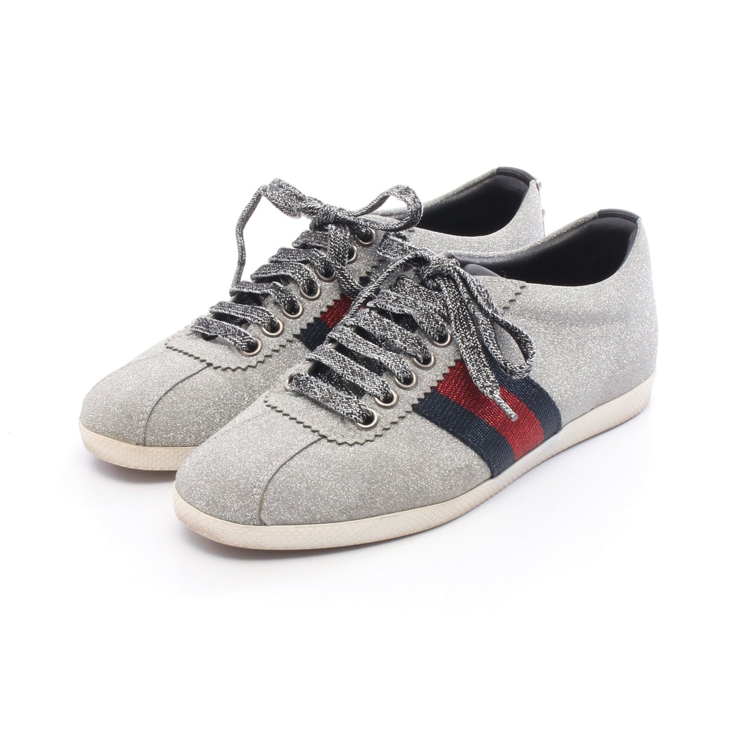 スニーカー スニーカー ナイロン シルバー グッチ シューズ GUCCI